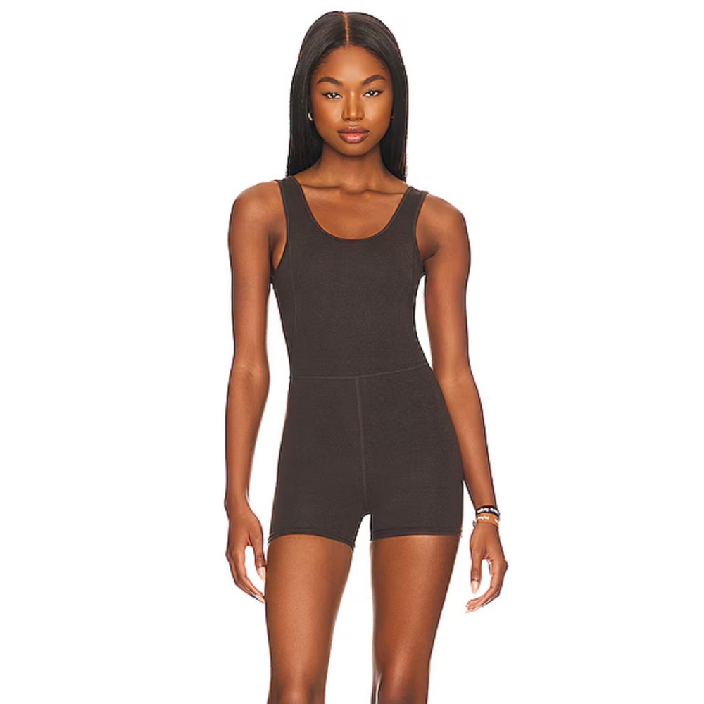 “LoungeWell Juniper Heather Romper in Chocolate Brown WellBeing + BeingWell”